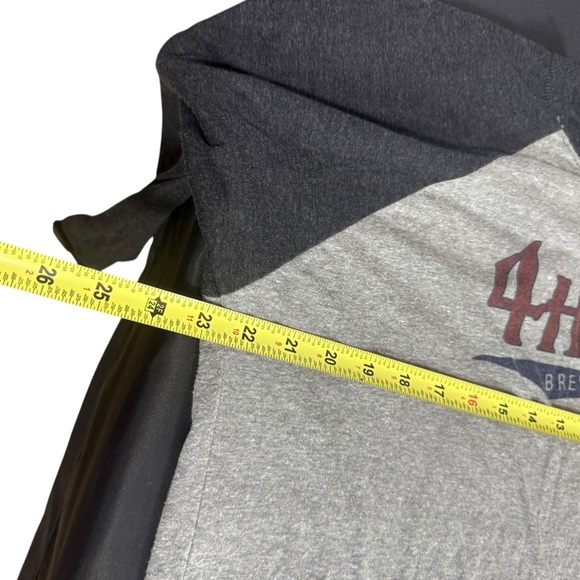 4 Hands Brewery Next Level Apparel Charcoal and Light Gray Raglan Shirt A241 - Picture 6 of 10